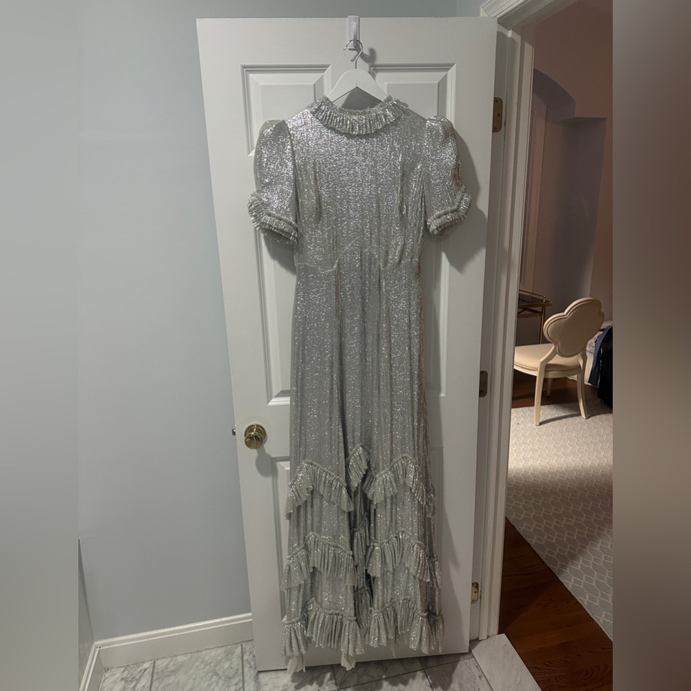 The Vampire's Wife. The Skyrocket silver Lamé Maxi Dress